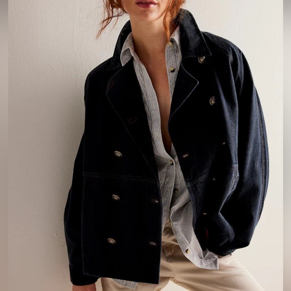 Free People Jackets & Blazers - Free People Viva Surplus Jacket in Black